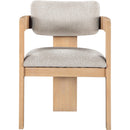  Meridian Sacha Beige Linen Textured Fabric Upholstered Dining Chair IMAGE 3