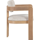  Color_Beige -- Sacha Beige Linen Textured Fabric Upholstered Dining Chair IMAGE 4