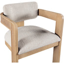  Color_Beige -- Sacha Beige Linen Textured Fabric Upholstered Dining Chair IMAGE 6