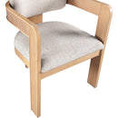  Color_Beige -- Sacha Beige Linen Textured Fabric Upholstered Dining Chair IMAGE 7