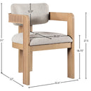  Color_Beige -- Sacha Beige Linen Textured Fabric Upholstered Dining Chair IMAGE 9
