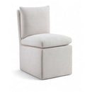  Color_Cream -- Nelori Cream Linen Textured Performance Fabric Upholstered Dining Chair IMAGE 1