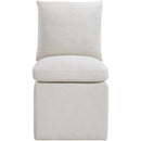  Color_Cream -- Nelori Cream Linen Textured Performance Fabric Upholstered Dining Chair IMAGE 3