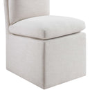  Color_Cream -- Nelori Cream Linen Textured Performance Fabric Upholstered Dining Chair IMAGE 6