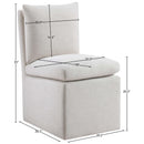  Color_Cream -- Nelori Cream Linen Textured Performance Fabric Upholstered Dining Chair IMAGE 8