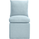  Color_Light Blue -- Nelori Light Blue Linen Textured Performance Fabric Upholstered Dining Chair IMAGE 3