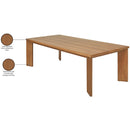  Meridian Mirella 96" Natural Teak Wood Outdoor Patio Dining Table IMAGE 9