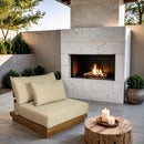  Meridian Mirella Tan Water Resistant Fabric Upholstered Outdoor Patio Modular Armless Chair IMAGE 2