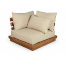  Meridian Mirella Tan Water Resistant Fabric Upholstered Outdoor Patio Modular Corner Chair IMAGE 1