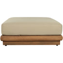  Meridian Mirella Tan Water Resistant Fabric Upholstered Outdoor Patio Modular Ottoman IMAGE 3