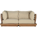  Meridian Mirella 76" Tan Water Resistant Fabric Upholstered 2 pc Outdoor Patio Modular Loveseat IMAGE 3