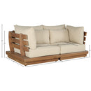  Meridian Mirella 76" Tan Water Resistant Fabric Upholstered 2 pc Outdoor Patio Modular Loveseat IMAGE 7