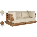  Meridian Mirella 76" Tan Water Resistant Fabric Upholstered 2 pc Outdoor Patio Modular Loveseat IMAGE 8