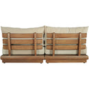  Meridian Mirella 74" Tan Water Resistant Fabric Upholstered 2 pc Outdoor Patio Modular Loveseat IMAGE 5