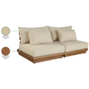  Meridian Mirella 74" Tan Water Resistant Fabric Upholstered 2 pc Outdoor Patio Modular Loveseat IMAGE 8