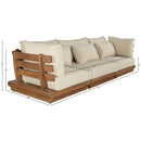  Meridian Mirella 113" Tan Water Resistant Fabric Upholstered 3 pc Outdoor Patio Modular Sofa IMAGE 7