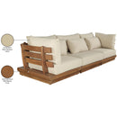  Meridian Mirella 113" Tan Water Resistant Fabric Upholstered 3 pc Outdoor Patio Modular Sofa IMAGE 8