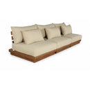  Meridian Mirella 111" Tan Water Resistant Fabric Upholstered 3 pc Outdoor Patio Modular Sofa IMAGE 1