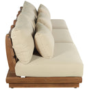  Meridian Mirella 111" Tan Water Resistant Fabric Upholstered 3 pc Outdoor Patio Modular Sofa IMAGE 4