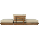  Meridian Mirella 111" Tan Water Resistant Fabric Upholstered 3 pc Outdoor Patio Modular Sofa IMAGE 5