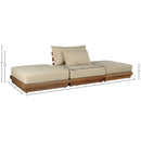  Meridian Mirella 111" Tan Water Resistant Fabric Upholstered 3 pc Outdoor Patio Modular Sofa IMAGE 7
