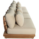  Meridian Mirella 148" Tan Water Resistant Fabric Upholstered 4 pc Outdoor Patio Modular Sofa IMAGE 4