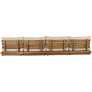  Meridian Mirella 148" Tan Water Resistant Fabric Upholstered 4 pc Outdoor Patio Modular Sofa IMAGE 5