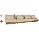  Meridian Mirella 148" Tan Water Resistant Fabric Upholstered 4 pc Outdoor Patio Modular Sofa IMAGE 8