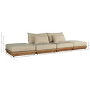  Meridian Mirella 148" Tan Water Resistant Fabric Upholstered 4 pc Outdoor Patio Modular Sofa IMAGE 7