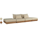  Meridian Mirella 148" Tan Water Resistant Fabric Upholstered 4 pc Outdoor Patio Modular Sofa IMAGE 8