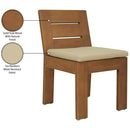 Meridian Mirella Tan Water Resistant Fabric Upholstered Outdoor Patio Dining Side Chair IMAGE 10