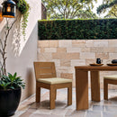  Meridian Mirella Tan Water Resistant Fabric Upholstered Outdoor Patio Dining Side Chair IMAGE 2