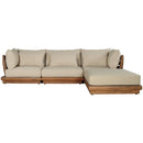  Meridian Mirella 113" Tan Water Resistant Fabric Upholstered 4 pc Outdoor Patio Modular Sectional IMAGE 3