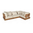  Meridian Mirella 113" Tan Water Resistant Fabric Upholstered 4 pc Outdoor Patio Modular Sectional IMAGE 1