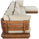  Meridian Mirella 150" Tan Water Resistant Fabric Upholstered 5 pc Outdoor Patio Modular Sectional IMAGE 4
