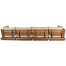  Meridian Mirella 150" Tan Water Resistant Fabric Upholstered 5 pc Outdoor Patio Modular Sectional IMAGE 5