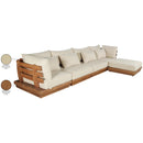  Meridian Mirella 150" Tan Water Resistant Fabric Upholstered 5 pc Outdoor Patio Modular Sectional IMAGE 8