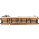  Meridian Mirella 150" Tan Water Resistant Fabric Upholstered 5 pc Outdoor Patio Modular Sectional IMAGE 5