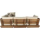  Meridian Mirella 113" Tan Water Resistant Fabric Upholstered 5 pc Outdoor Patio Modular Sectional IMAGE 5
