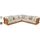  Meridian Mirella 113" Tan Water Resistant Fabric Upholstered 5 pc Outdoor Patio Modular Sectional IMAGE 8