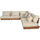  Meridian Mirella 112" Tan Water Resistant Fabric Upholstered 5 pc Outdoor Patio Modular Sectional IMAGE 3