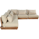  Meridian Mirella 112" Tan Water Resistant Fabric Upholstered 5 pc Outdoor Patio Modular Sectional IMAGE 4