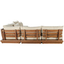  Meridian Mirella 112" Tan Water Resistant Fabric Upholstered 5 pc Outdoor Patio Modular Sectional IMAGE 5