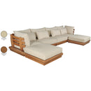  Meridian Mirella 150" Tan Water Resistant Fabric Upholstered 6 pc Outdoor Patio Modular Sectional IMAGE 8
