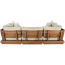  Meridian Mirella 113" Tan Water Resistant Fabric Upholstered 6 pc Outdoor Patio Modular Sectional IMAGE 5