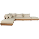  Meridian Mirella 149" Tan Water Resistant Fabric Upholstered 6 pc Outdoor Patio Modular Sectional IMAGE 3