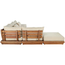  Meridian Mirella 149" Tan Water Resistant Fabric Upholstered 6 pc Outdoor Patio Modular Sectional IMAGE 4
