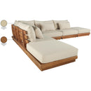  Meridian Mirella 149" Tan Water Resistant Fabric Upholstered 6 pc Outdoor Patio Modular Sectional IMAGE 8