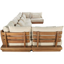  Meridian Mirella 187" Tan Water Resistant Fabric Upholstered 7 pc Outdoor Patio Modular Sectional IMAGE 4