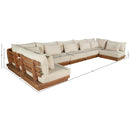  Meridian Mirella 187" Tan Water Resistant Fabric Upholstered 7 pc Outdoor Patio Modular Sectional IMAGE 7